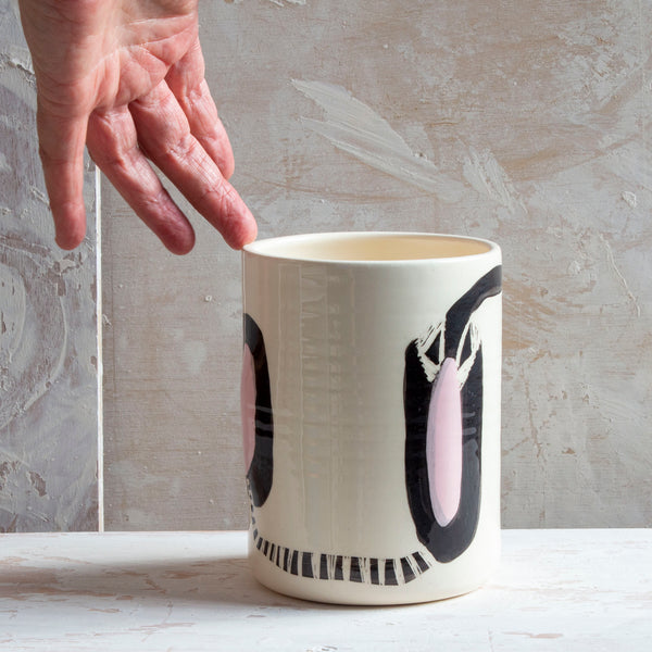 Candied Path #5 distorted vessel - Dusty Pink & Black