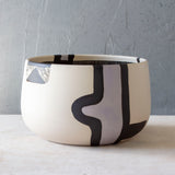 Wrong Way Go Back high Vessel - Black, Lilac & Nasturtium