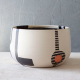 Wrong Way Go Back high Vessel - Black, Lilac & Nasturtium