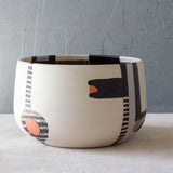 Wrong Way Go Back high Vessel - Black, Lilac & Nasturtium