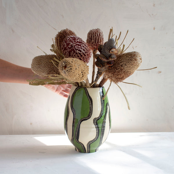 Moss Tracks - Pedestal Vase