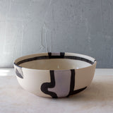 Wrong Way Go Back low Vessel - Black, Lilac & Nasturtium