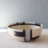 Wrong Way Go Back low Vessel - Black, Lilac & Nasturtium