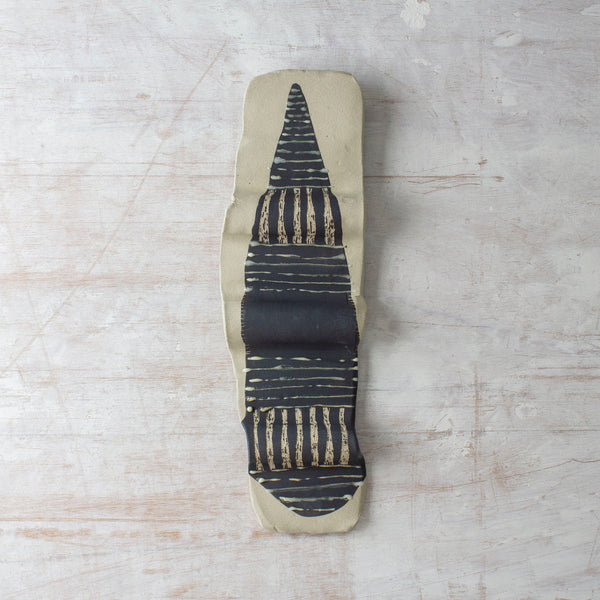 Striped Pointer - Undulating Ceramic Wall Piece