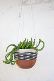 Ikat Stripe -Rounded Hanging Planter