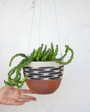 Ikat Stripe -Rounded Hanging Planter