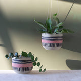 Textured Galah -  Rounded large Hanging Planter