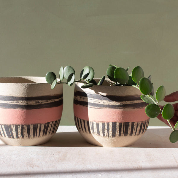 Textured Galah -  Rounded large Planter