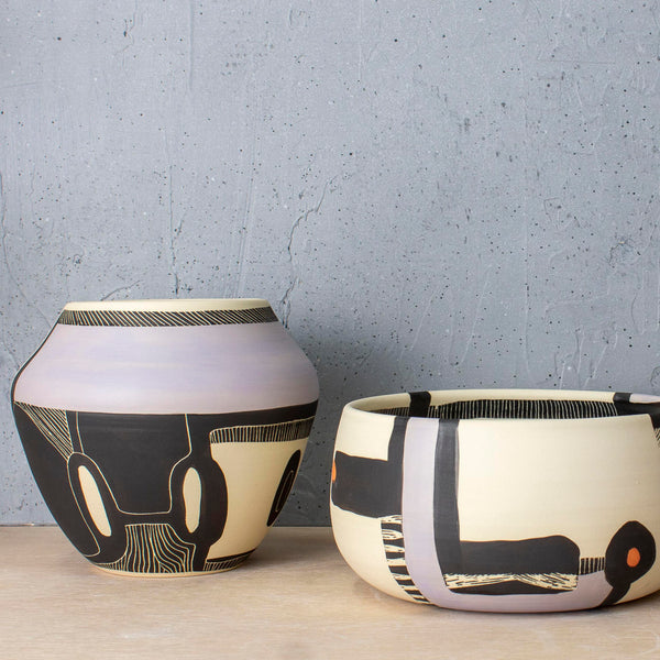 Going In Circles Vessel - Black & Lilac