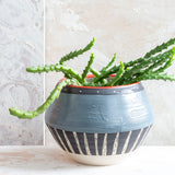 Textured Tracks #1 angular vessel   - Black, Grey & Indian Red