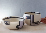 Wrong Way Go Back low Vessel - Black, Lilac & Nasturtium