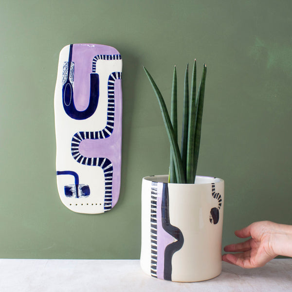 Lilac Path - Ceramic Wall Piece