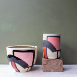 Pathways Large Bowl - Black, Galah, Indian Red & Nasturtium