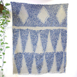 Three Diamonds - Hand painted linen throw or wall hanging
