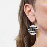 Half Moon Medium Drop Earrings - Indigo