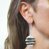 Half Moon Medium Drop Earrings - Indigo