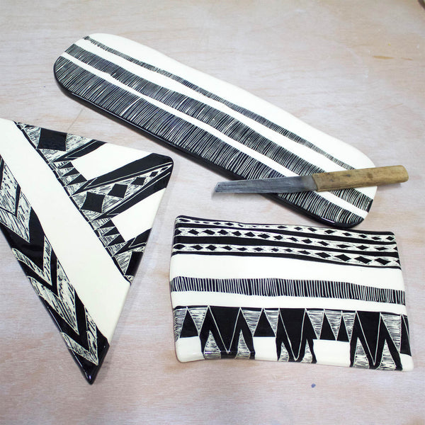 Ceramic Platter  - 'Tri Graphic'