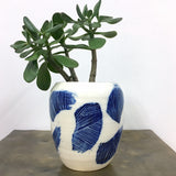 Linear Brush Medium Vase - Indigo